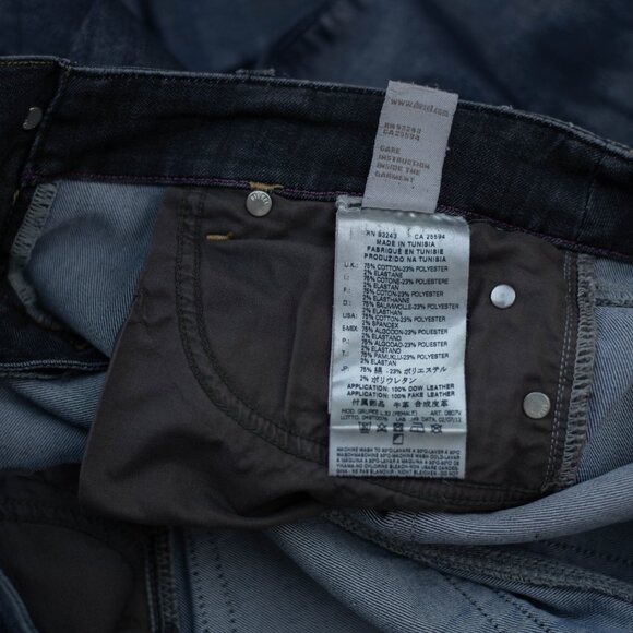 Diesel Grupee Women’s Jeans 26x32 Super Slim Skinny Low Rise Blue Coated Denim - Picture 12 of 14